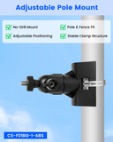 Universal Security Camera Pole Mount Bracket, No-Drill Adjustable Camera Mount with Stainless Steel Clamps for CCTV Cameras, Fence Posts, Utility Poles and Light Poles