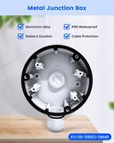 【KU-DS-1280ZJ-DM46】 Caja de conexiones metálica para cámaras de seguridad, soporte de montaje impermeable, cajas de ocultación de cables para cámaras de vigilancia domo HIK