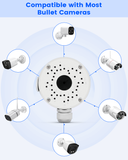 Caja de conexiones metálica universal para cámaras tipo bala, soporte de montaje CCTV impermeable IP66 para cámaras de seguridad IP.