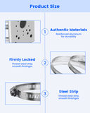 Soporte universal de montaje en poste vertical para cámaras de seguridad, adaptador de montaje en esquina de acero inoxidable con 6 presillas, soportes de montaje para cámaras de vigilancia CCTV.