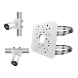Soporte universal de montaje vertical para cámaras de seguridad, adaptador de montaje en esquina de acero inoxidable con 4 presillas, soportes para cámaras de vigilancia CCTV.