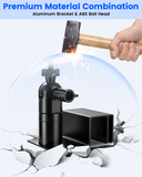 Security Camera Gutter Mount, 360° Adjustable No-Drill Clamp Bracket for Bullet & Dome Cameras, Weatherproof Outdoor Surveillance Camera Holder