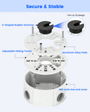 Outdoor Security Camera Junction Box, IP65 Waterproof Camera Mounting Box with Adjustable Rail, Cable Management Enclosure for PoE IP Bullet & Dome Cameras, Wall Ceiling Installation
