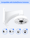 Soporte de pared para cámara de seguridad con caja de conexiones, soporte metálico para CCTV de exterior/interior con gestión de cables, montaje universal para cámaras de vigilancia.