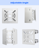 Soporte universal de montaje en poste vertical para cámaras de seguridad, adaptador de esquina de acero inoxidable con 4 presillas, soporte metálico para cámaras de vigilancia CCTV.