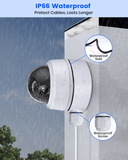 【KU-DS-1280ZJ-DM18】 Soporte de montaje en caja de conexiones metálica impermeable para cámaras de seguridad IP domo HIK, color blanco