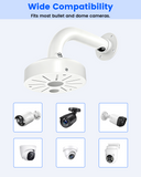 【KU-DS-1273ZJ-140】 Soporte de pared de aleación de aluminio para cámaras de seguridad domo IP (blanco)