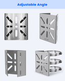 Soporte universal de montaje en poste vertical para cámaras de seguridad, adaptador de esquina de acero inoxidable con 4 presillas, soporte metálico para cámaras CCTV.