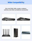 DVR Lock Box & NVR Enclosure, Heavy Duty Lockable Steel Cabinet for CCTV Surveillance Systems, Wall-Mount Design with Ventilation and Cable Management