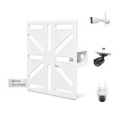 Soporte universal de montaje en poste vertical para cámaras de seguridad, adaptador de esquina de acero inoxidable con 4 presillas, soporte metálico para cámaras CCTV.