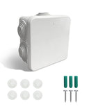Caja de conexiones eléctricas universal, resistente al agua y al polvo, IP65, carcasa de plástico ABS, cable oculto para montaje en pared exterior, blanca, 85 × 85 × 45 mm