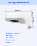 【KU-PFB203W】Metal Waterproof Wall Mount Bracket, Aluminum Alloy Arm for Dah IP Dome Cameras