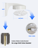 Soporte de pared para cámara de seguridad con caja de conexiones, soporte metálico para CCTV de exterior/interior con gestión de cables, montaje universal para cámaras de vigilancia.