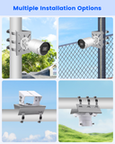 Soporte universal de montaje en poste vertical para cámaras de seguridad, adaptador de esquina de acero inoxidable con 4 presillas, soporte metálico para cámaras CCTV.