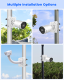 Soporte universal de montaje vertical para cámaras de seguridad, adaptador de montaje en esquina de acero inoxidable con 4 presillas, soportes para cámaras de vigilancia CCTV.