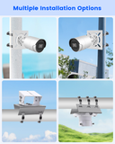 Soporte universal de montaje en poste vertical para cámaras de seguridad, adaptador de esquina de acero inoxidable con 4 presillas, soporte metálico para cámaras de vigilancia CCTV.