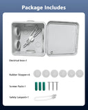 Caja de conexiones eléctricas universal, resistente al agua y al polvo, IP65, carcasa de plástico ABS, cable oculto para montaje en pared exterior, blanca, 85 × 85 × 45 mm