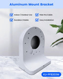 【KU-PFB203W】Metal Security Camera Wall Mount Bracket for Dah Dome Cameras, Durable Aluminum, Cable Management, Weather Resistant, Fits Dahua Dome, Easy Installation, Secure Mounting
