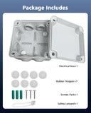 Caja de conexiones eléctricas universal, resistente al agua y al polvo, IP65, carcasa de plástico ABS, cable oculto para montaje en pared exterior, blanca, 110 × 110 × 65 mm