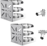 Metal Universal Vertical Pole Mounting Bracket for Security Cameras, Stainless Steel Corner Adapter with 4 Loops, Metal Holder for CCTV Cameras