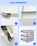 Metal Universal Vertical Pole Mounting Bracket for Security Cameras, Stainless Steel Corner Adapter with 4 Loops, Metal Holder for CCTV Cameras