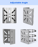 Metal Universal Vertical Pole Mounting Bracket for Security Cameras, Stainless Steel Corner Adapter with 4 Loops, Metal Holder for CCTV Cameras