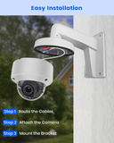 【KU-DS-1273ZJ-140】 Soporte de pared de aleación de aluminio para cámaras de seguridad domo IP (blanco)