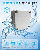 Caja de conexiones eléctricas universal, resistente al agua y al polvo, IP65, carcasa de plástico ABS, cable oculto para montaje en pared exterior, blanca, 110 × 110 × 65 mm