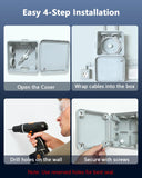 Caja de conexiones eléctricas universal, resistente al agua y al polvo, IP65, carcasa de plástico ABS, cable oculto para montaje en pared exterior, blanca, 85 × 85 × 45 mm