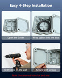 Caja de conexiones eléctricas universal, resistente al agua y al polvo, IP65, carcasa de plástico ABS, cable oculto para montaje en pared exterior, blanca, 110 × 110 × 65 mm