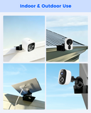 Security Camera Gutter Mount, 360° Adjustable No-Drill Clamp Bracket for Bullet & Dome Cameras, Weatherproof Outdoor Surveillance Camera Holder