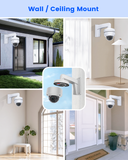 【KU-DS-1273ZJ-140】 Soporte de pared de aleación de aluminio para cámaras de seguridad domo IP (blanco)