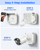 Universal Security Camera Junction Box, Cable Management, Wide Compatibility, Durable ABS, Space Saving, Wall Ceiling Mount, Easy Installation