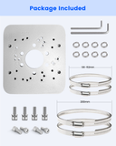 Soporte universal de montaje vertical para cámaras de seguridad, adaptador de montaje en esquina de acero inoxidable con 4 presillas, soportes para cámaras de vigilancia CCTV.