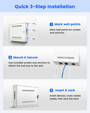Heavy Duty DVR Lock Box & NVR Enclosure, Lockable Steel Cabinet for CCTV Security Systems, Wall Mount with Ventilation and Built-In Cable Management