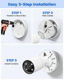 Universal Security Camera Junction Box, Metal Base Junction Box 1 Pack, Durable Aluminum, Cable Concealment, Wide Compatibility, Large Cable Space, Cable Protection
