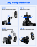 Security Camera Gutter Mount, 360° Adjustable No-Drill Clamp Bracket for Bullet & Dome Cameras, Weatherproof Outdoor Surveillance Camera Holder