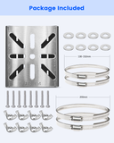 Soporte universal de montaje en poste vertical para cámaras de seguridad, adaptador de esquina de acero inoxidable con 4 presillas, soporte metálico para cámaras CCTV.