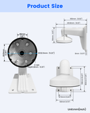 【KU-DS-1273ZJ-140】 Soporte de pared de aleación de aluminio para cámaras de seguridad domo IP (blanco)