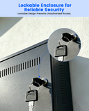 DVR Lock Box & NVR Enclosure, Heavy Duty Lockable Steel Cabinet for CCTV Surveillance Systems, Wall-Mount Design with Ventilation and Cable Management