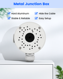 Caja de conexiones metálica universal para cámaras tipo bala, soporte de montaje CCTV impermeable IP66 para cámaras de seguridad IP.