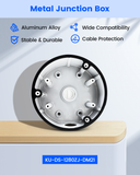 【KU-DS-1280ZJ-DM21 】Soporte universal de aluminio para caja de conexiones de cámaras CCTV tipo domo y torreta HIK, protección IP66 para cables ocultos en exteriores.